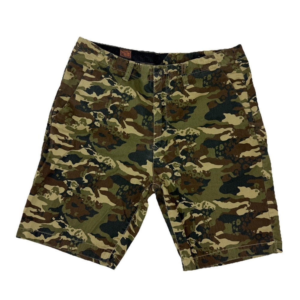 Volcom Faceted Men's Shorts Sz 36 Camo Camouflage Chino Skate Cotton 9" Inseam